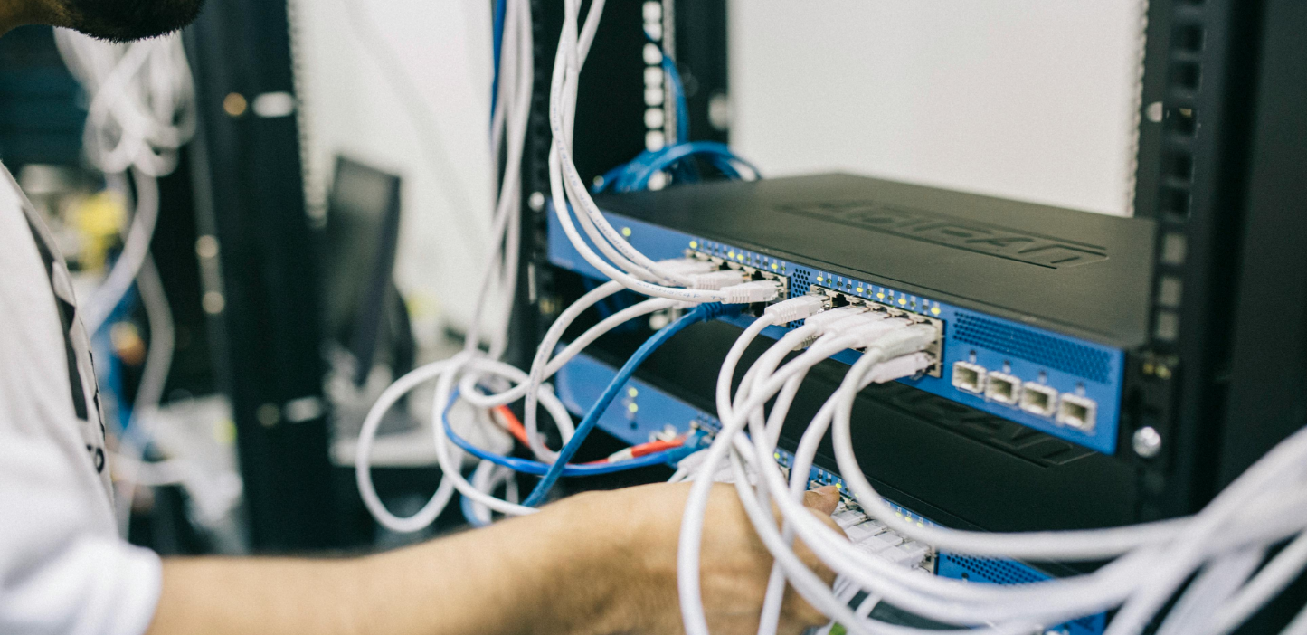 Professional security team in action with orange uniforms